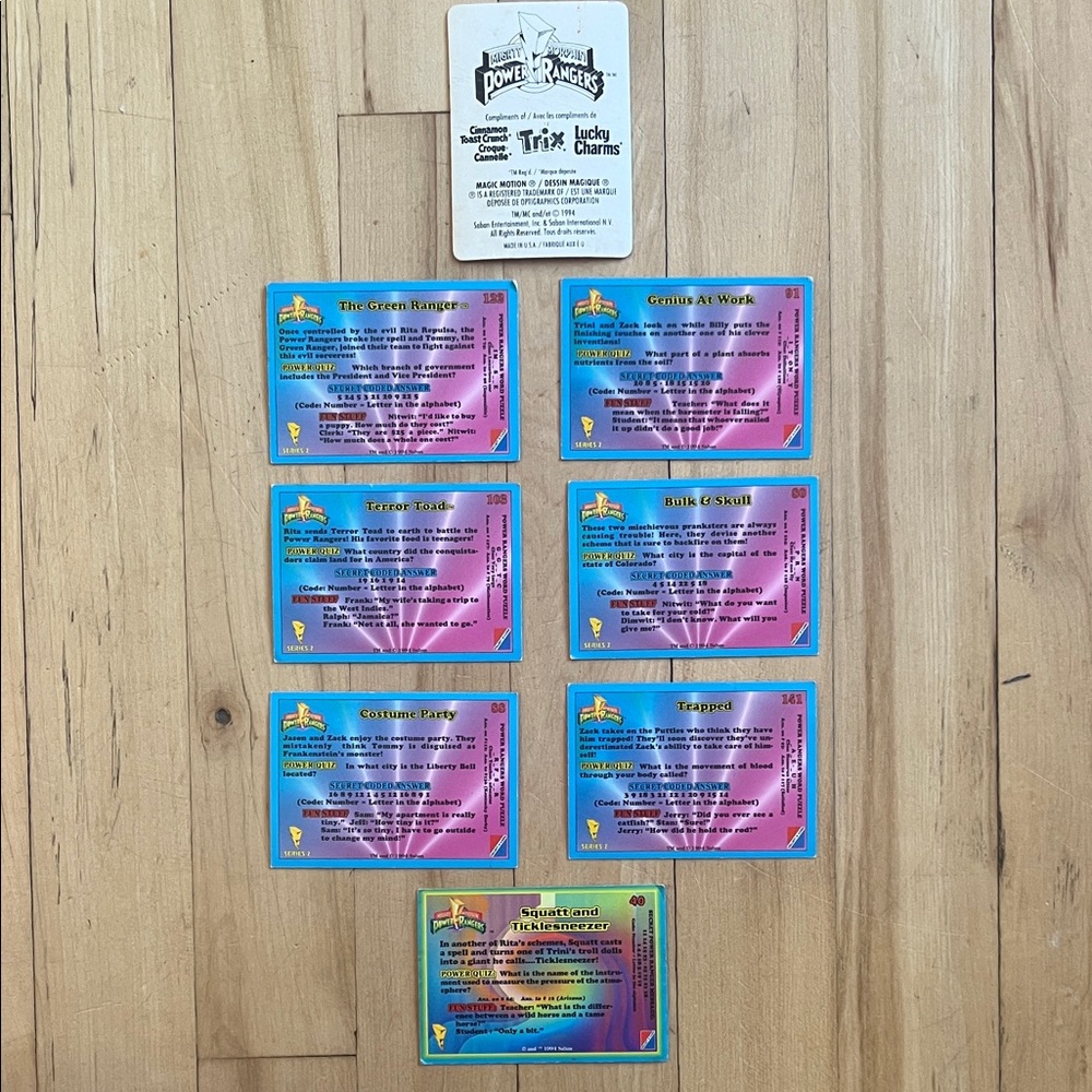 Vintage Power Rangers Trading Cards Set - Picture 2 of 4
